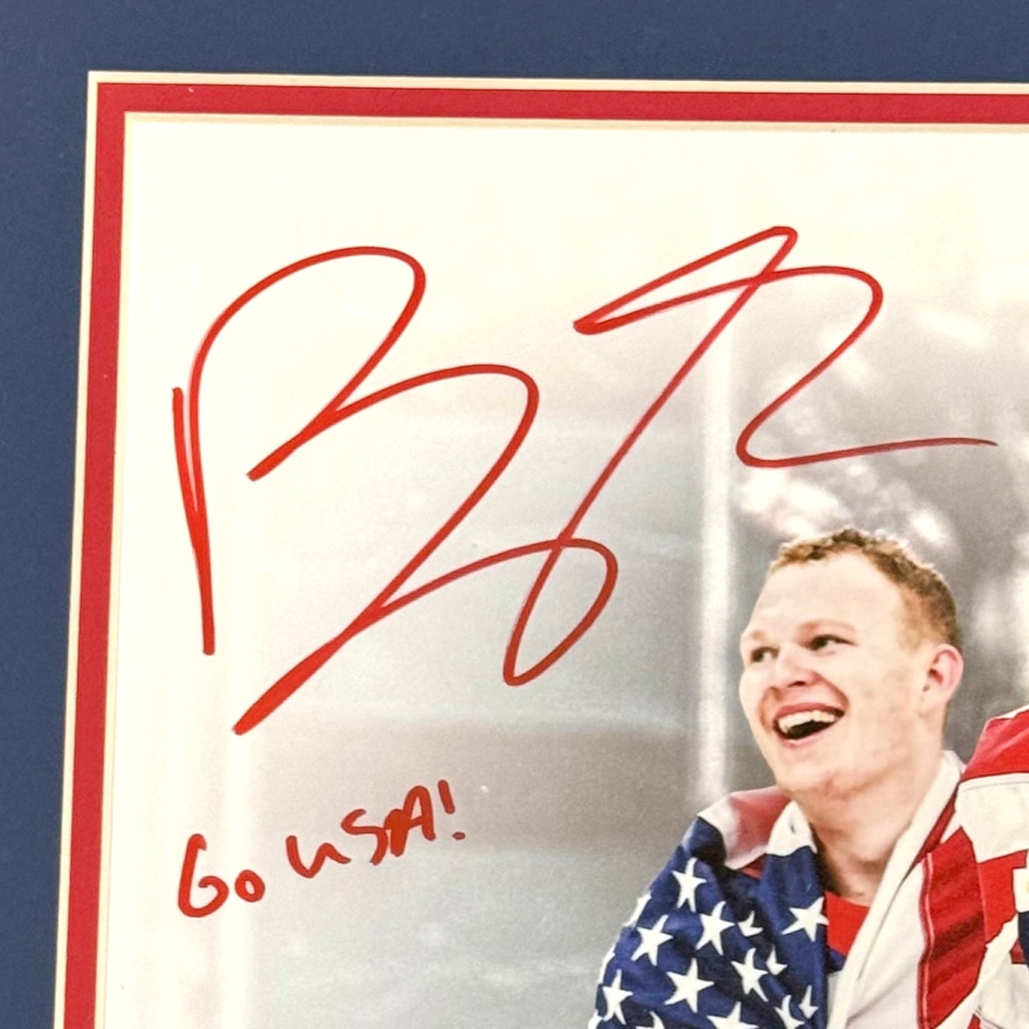 Matthew Tkachuk & Brady Tkachuk Autographed Deluxe Framed Team USA Olympics 16x20 Photo w/ "Go USA! 2026 Gold Medal" - JSA
