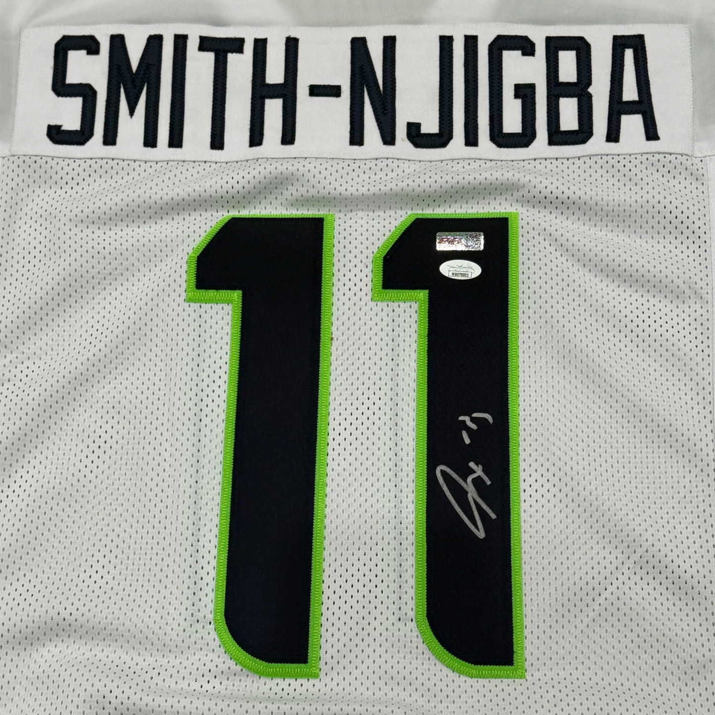 Jaxon Smith-Njigba Autographed Seattle Seahawks (White #11) Custom Jersey - JSA