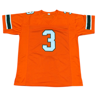 Akheem Mesidor Autographed Miami (Orange #3) Custom Stitched Jersey - Beckett