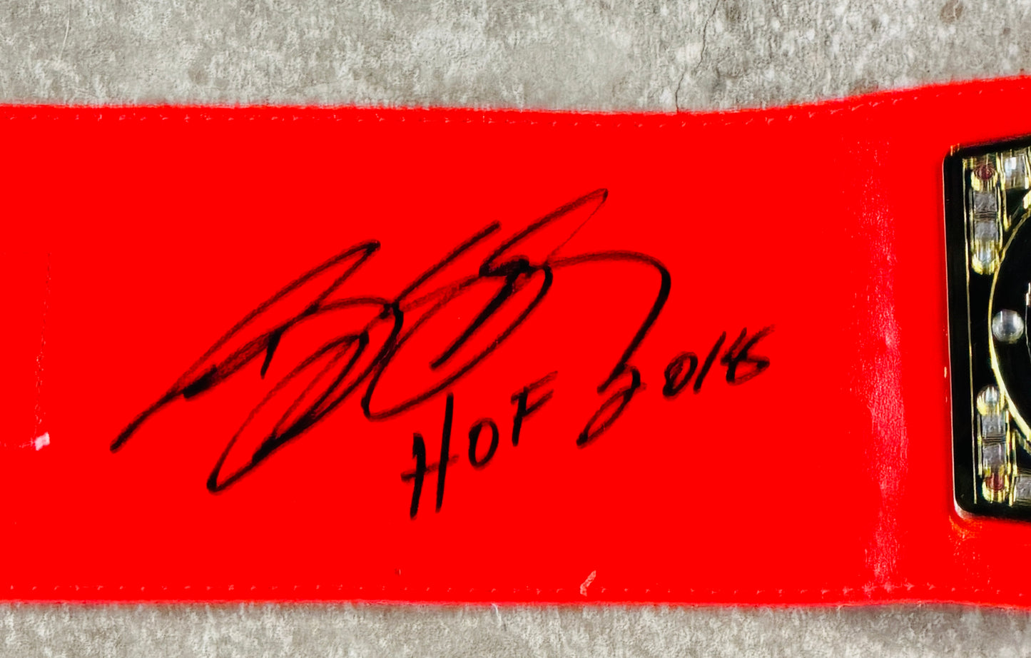 Bill Goldberg Autographed WWE Wrestling Universal Championship Replica Red Title Belt w/ "HOF 2018" - JSA