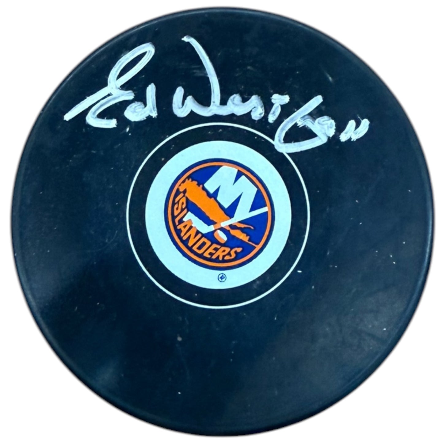 Ed Westfall Autographed New York Islanders Hockey Puck - JSA