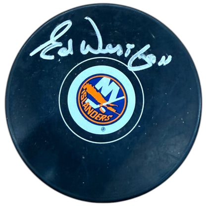 Ed Westfall Autographed New York Islanders Hockey Puck - JSA