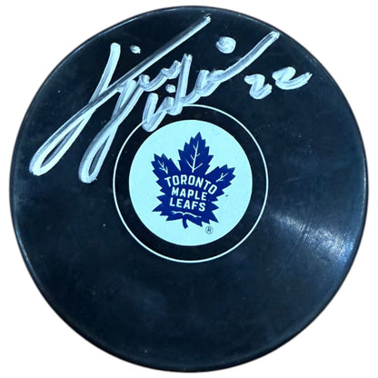 Dave Tiger Williams Autographed Toronto Maple Leafs Hockey Puck - JSA