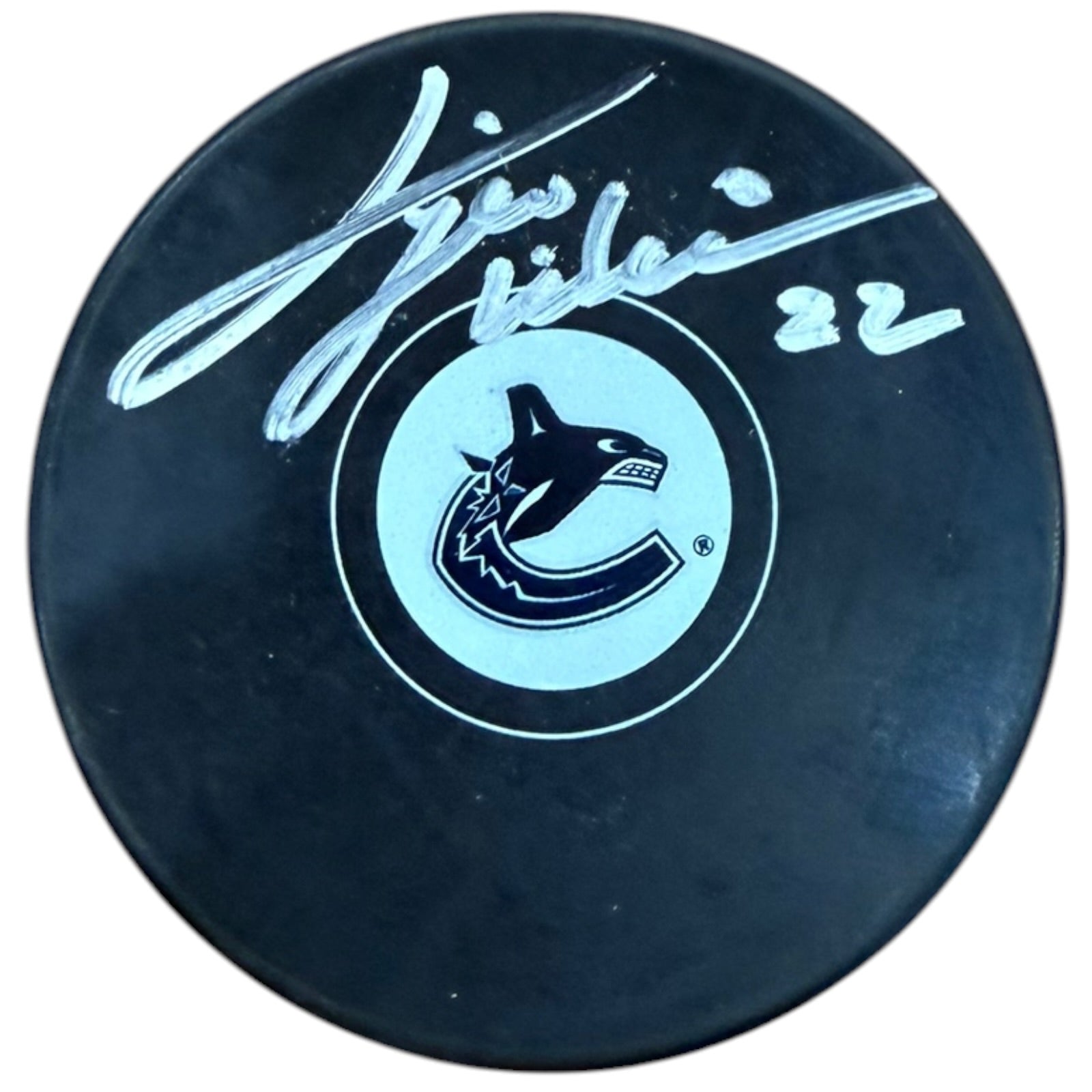 Dave Tiger Williams Autographed Vancouver Canucks Hockey Puck - JSA