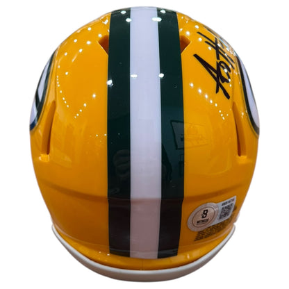 A.J. Hawk Autographed Green Bay Packers (Speed) Mini Helmet - Beckett