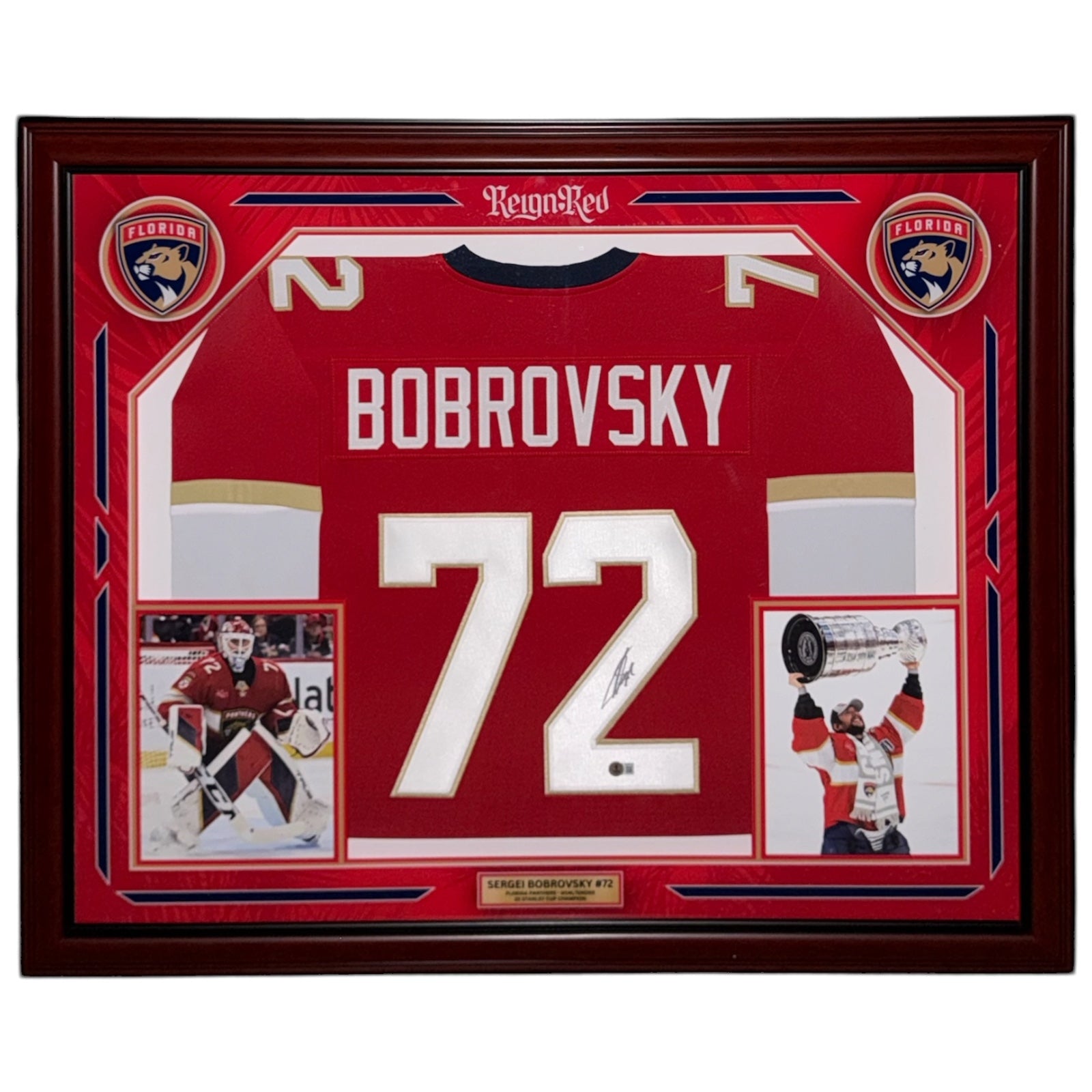 Sergei Bobrovsky Autographed Florida Panthers (Red #72) Custom Prime Framed Jersey - JSA