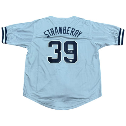Darryl Strawberry Autographed New York Yankees (Grey #39) Custom Jersey - JSA
