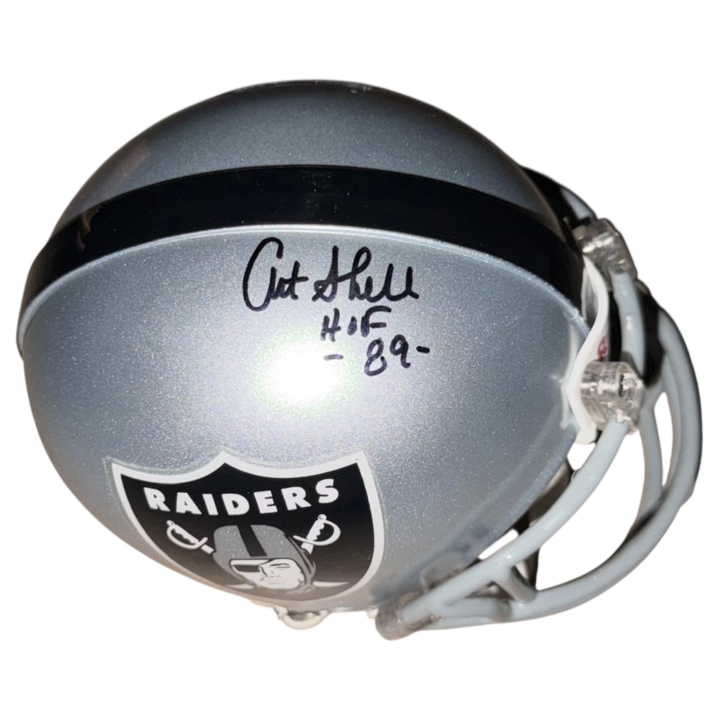 Art Shell Autographed Oakland Raiders Mini Helmet w/ "HOF 89" - JSA