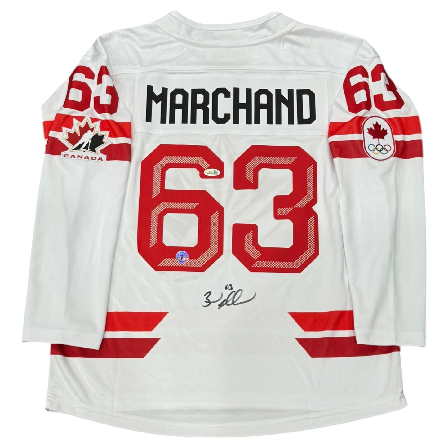 Brad Marchand Autographed Team Canada 2026 Olympics (White #63) Replica Youth Jersey - JSA