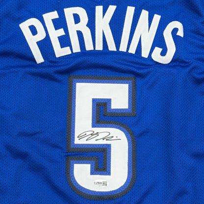 Kendrick Perkins Autographed Oklahoma City (Blue #5) Custom Stitched Jersey - JSA