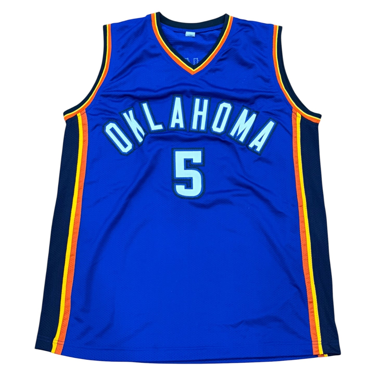 Kendrick Perkins Autographed Oklahoma City (Blue #5) Custom Stitched Jersey - JSA