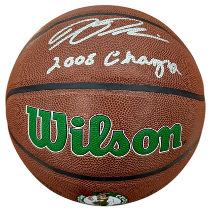Kendrick Perkins Autographed Boston Celtics Logo Basketball w/ "2008 Champs" - JSA