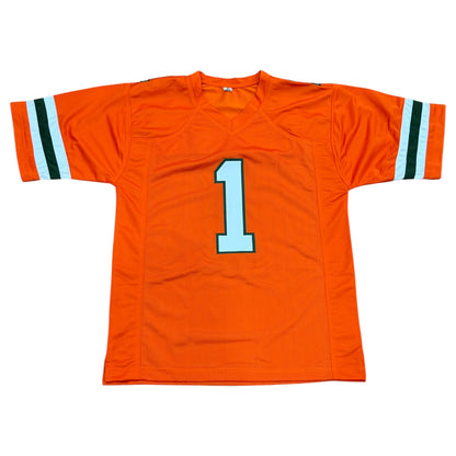 Malachi Toney Autographed Miami (Orange #1) Custom Stitched Jersey - JSA