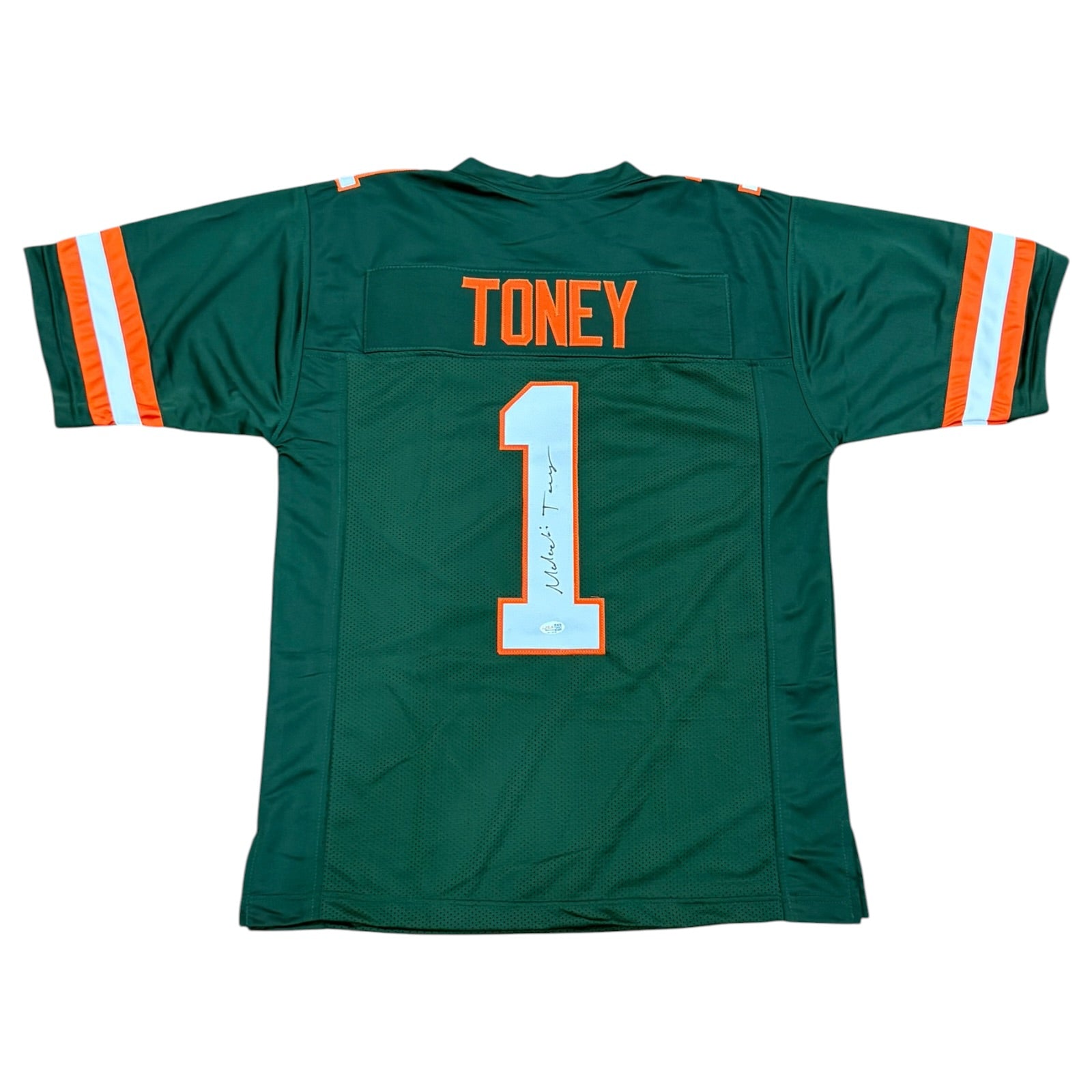 Malachi Toney Autographed Miami (Green #1) Custom Stitched Jersey - JSA