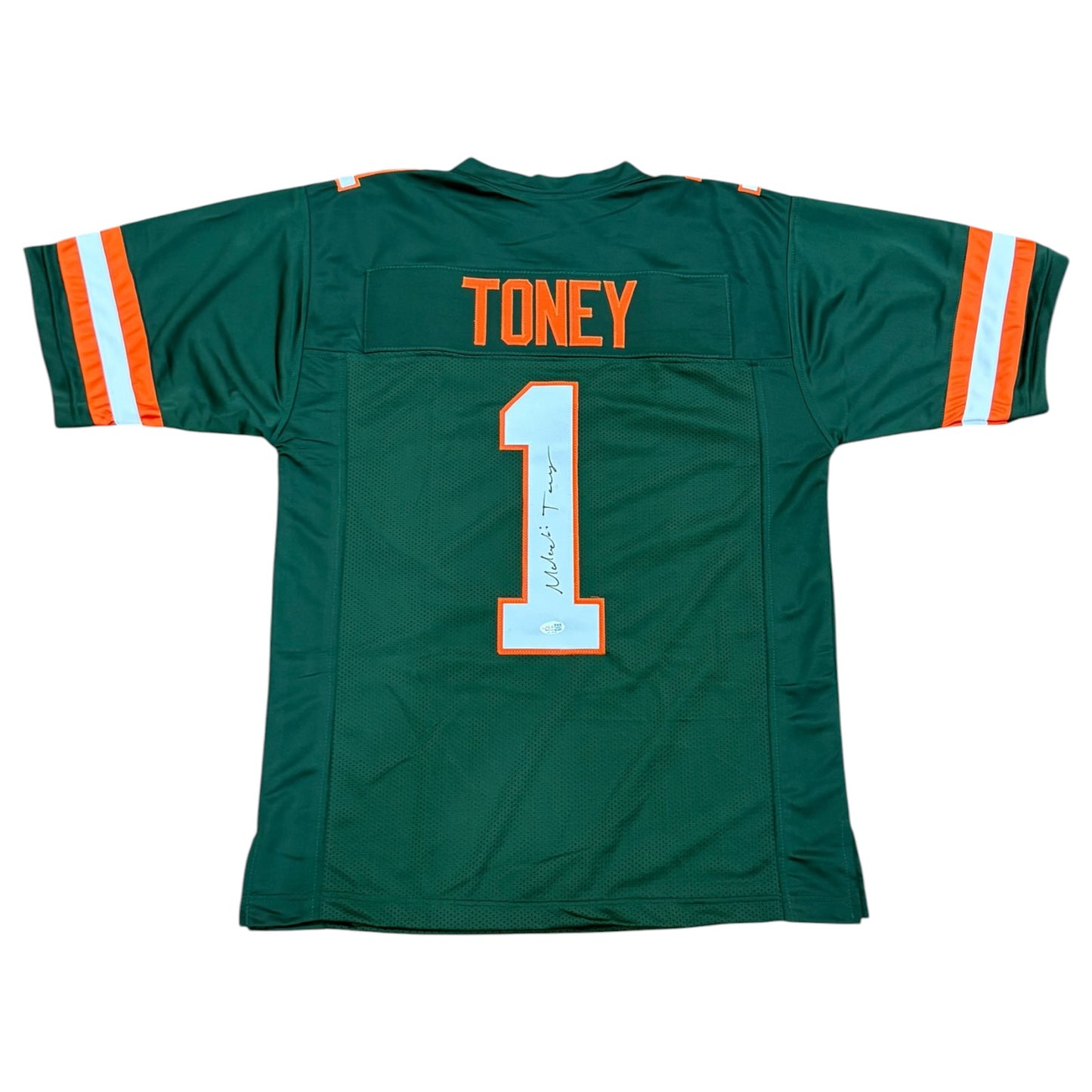 Malachi Toney Autographed Miami (Green #1) Custom Stitched Jersey - JSA