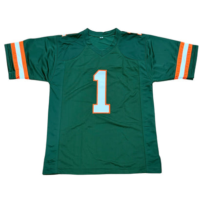 Malachi Toney Autographed Miami (Green #1) Custom Stitched Jersey - JSA