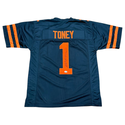 Malachi Toney Autographed Miami (Black #1) Custom Stitched Jersey - JSA