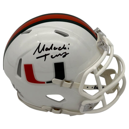 Malachi Toney Autographed Miami Hurricanes (SPEED) Mini Helmet - JSA