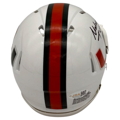 Malachi Toney Autographed Miami Hurricanes (SPEED) Mini Helmet - JSA