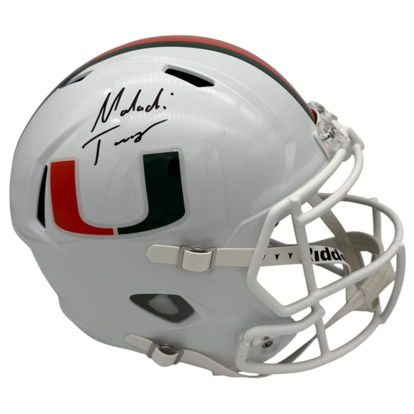 Malachi Toney Autographed Miami Hurricanes (SPEED) Deluxe Full Size Helmet - JSA