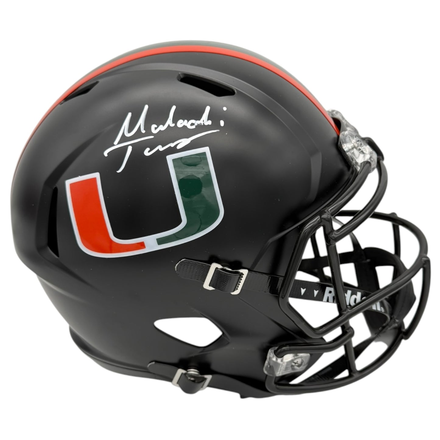 Malachi Toney Autographed Miami Hurricanes (Black Nights Matte) Deluxe Full Size Helmet - JSA