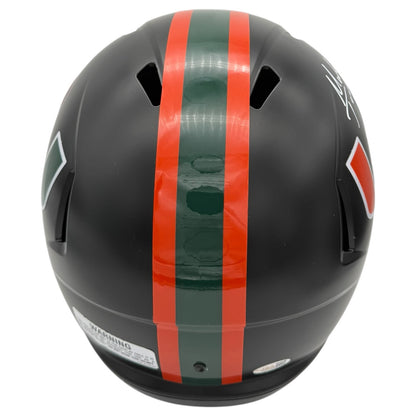 Malachi Toney Autographed Miami Hurricanes (Black Nights Matte) Deluxe Full Size Helmet - JSA