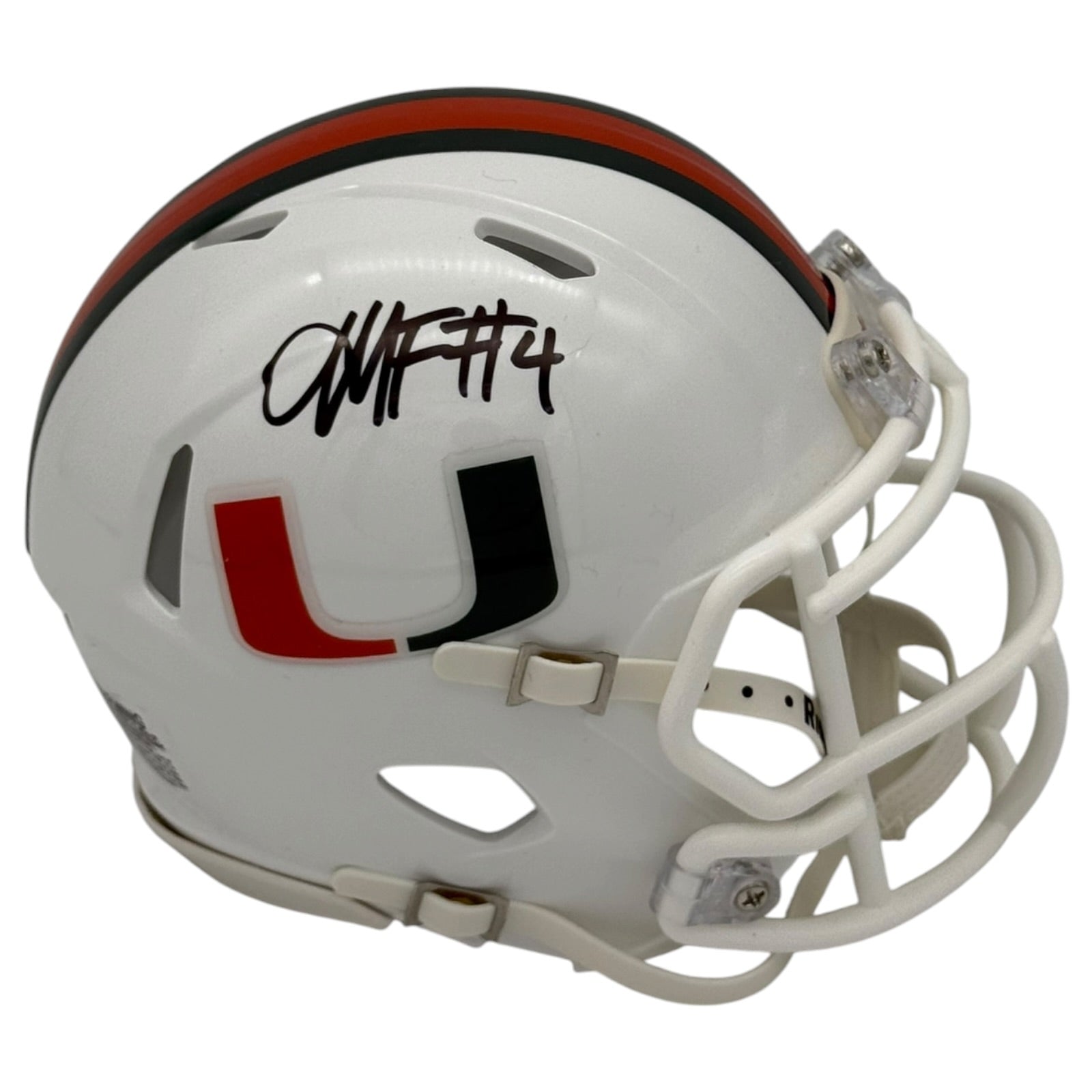 Mark Fletcher Jr. Autographed Miami Hurricanes (SPEED) Mini Helmet - JSA