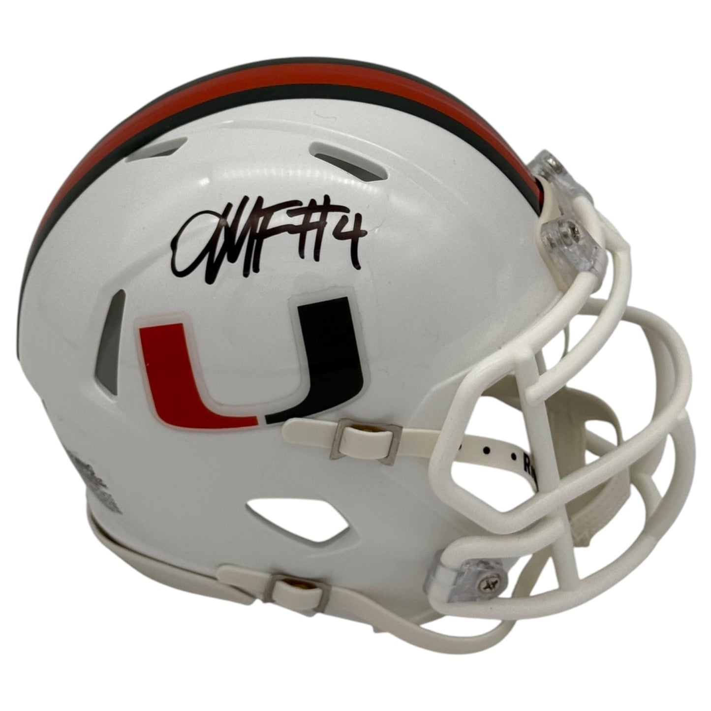 Mark Fletcher Jr. Autographed Miami Hurricanes (SPEED) Mini Helmet - JSA