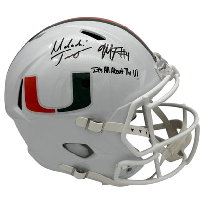Malachi Toney and Mark Fletcher Jr. Autographed Miami Hurricanes (SPEED) Deluxe Full Size Helmet w/ "It's All About the U!" - JSA