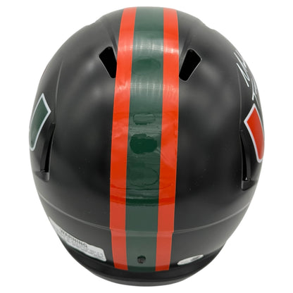 Malachi Toney and Mark Fletcher Jr. Autographed Miami Hurricanes (Black Nights Matte) Deluxe Full Size Helmet w/ "It's All About the U!" - JSA