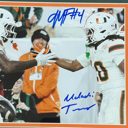 Malachi Toney and Mark Fletcher Jr. Autographed Miami Hurricanes Deluxe Framed 8x10 Photo - JSA