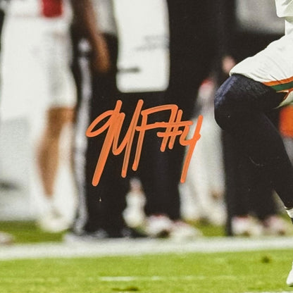 Mark Fletcher Jr. Autographed Miami Hurricanes (White Jersey) Deluxe Framed 8x10 Photo - JSA