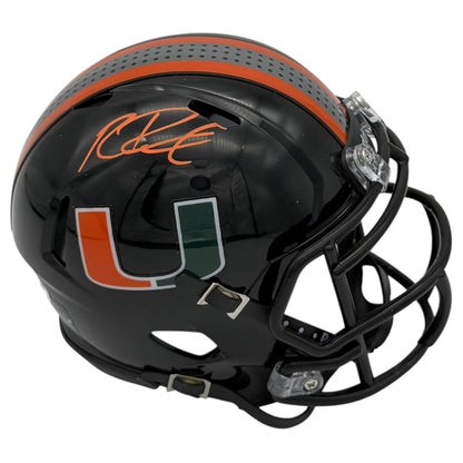 Roscoe Parrish Autographed Miami Hurricanes (Black Nights Gloss) Mini Helmet - JSA