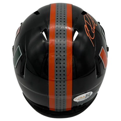 Roscoe Parrish Autographed Miami Hurricanes (Black Nights Gloss) Mini Helmet - JSA