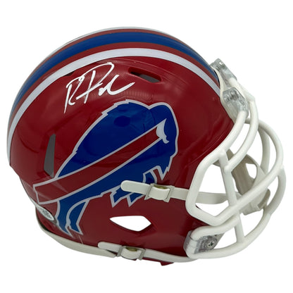 Roscoe Parrish Autographed Buffalo Bills (Throwback Red) Mini Helmet - JSA