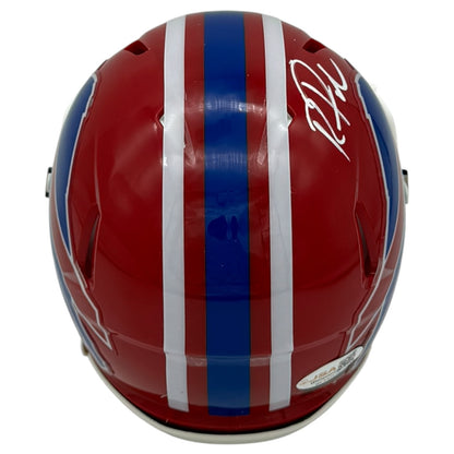 Roscoe Parrish Autographed Buffalo Bills (Throwback Red) Mini Helmet - JSA