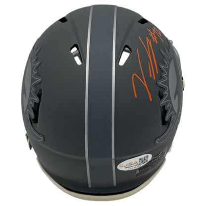 Vernon Carey Autographed Miami Dolphins (SLATE) Mini Helmet - JSA