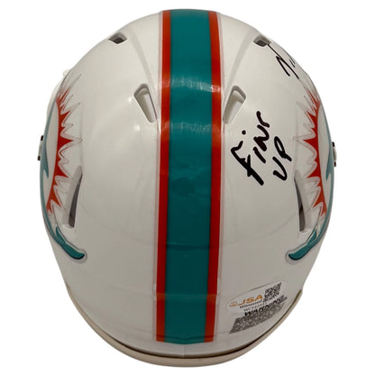 Vernon Carey Autographed Miami Dolphins (Speed) Mini Helmet - JSA