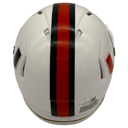 Chris Myers Autographed Miami Hurricanes (Speed) Mini Helmet w/ "01 Champs" - JSA