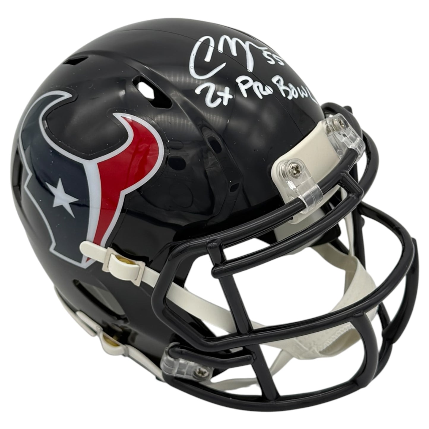 Chris Myers Autographed Houston Texans (Speed) Mini Helmet w/ "2x Pro Bowl" - JSA
