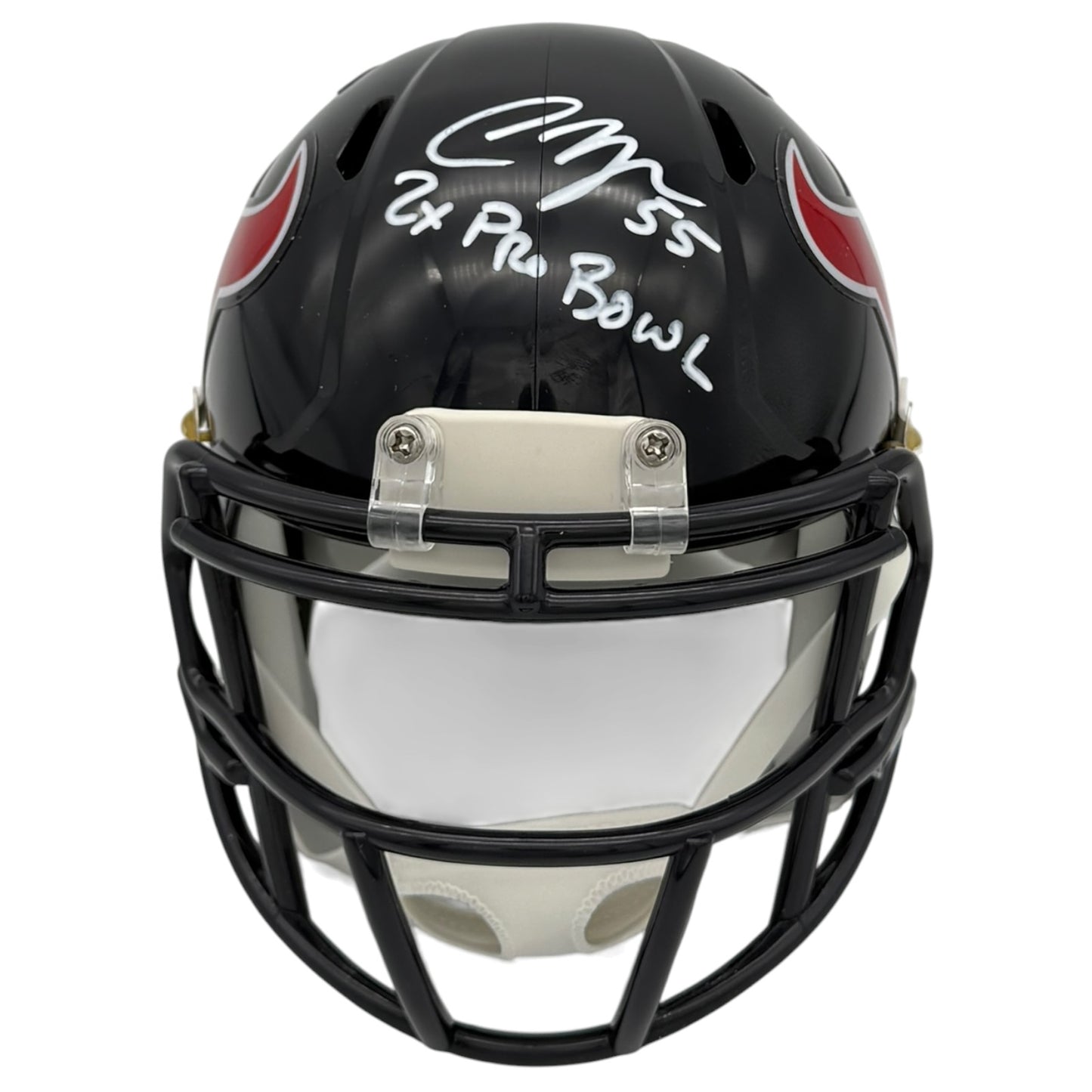 Chris Myers Autographed Houston Texans (Speed) Mini Helmet w/ "2x Pro Bowl" - JSA