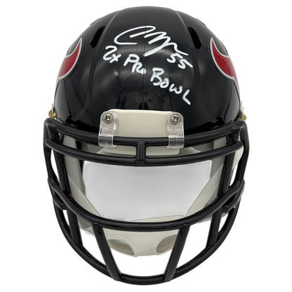 Chris Myers Autographed Houston Texans (Speed) Mini Helmet w/ "2x Pro Bowl" - JSA