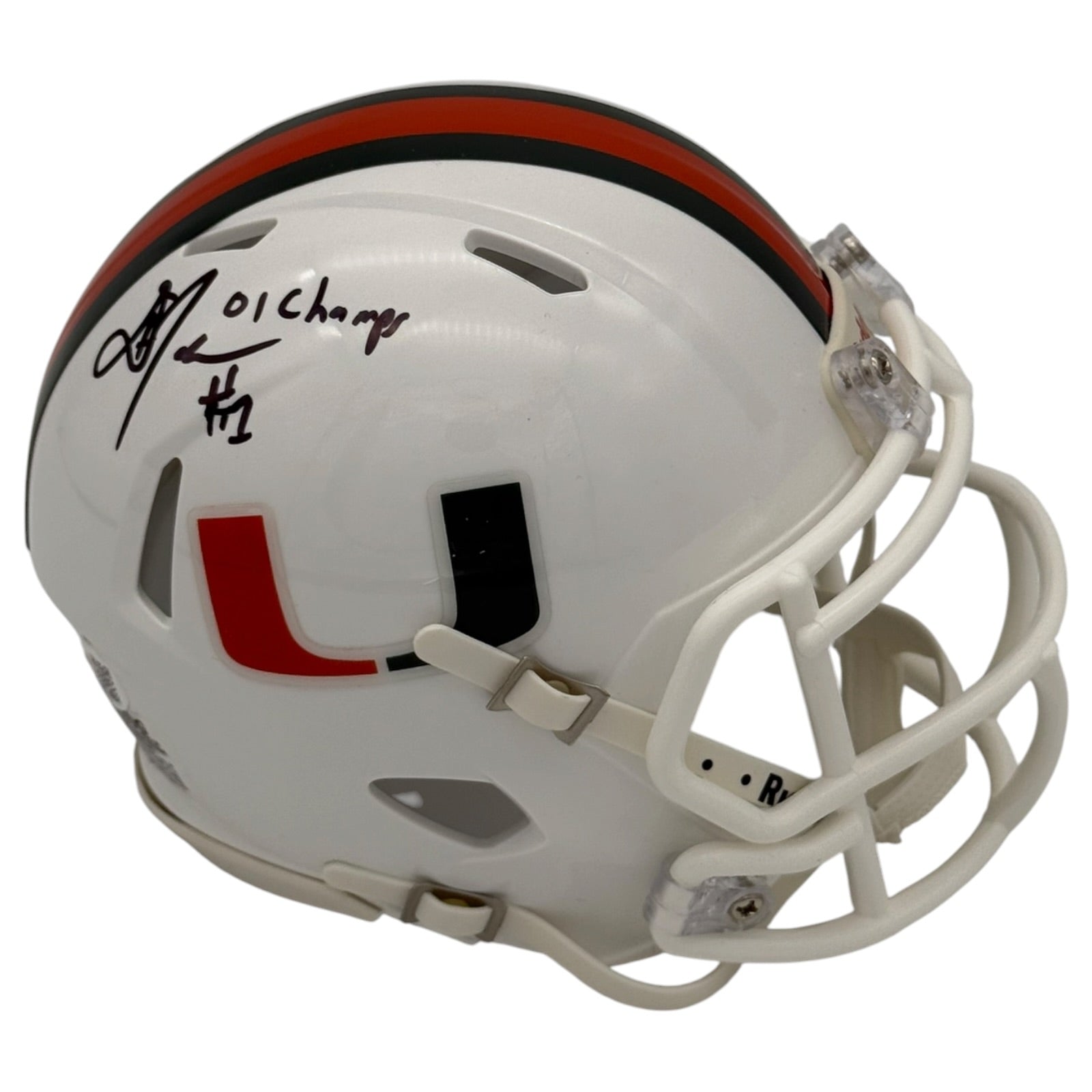 Daryl Jones Autographed Miami Hurricanes (Speed) Mini Helmet w/ 