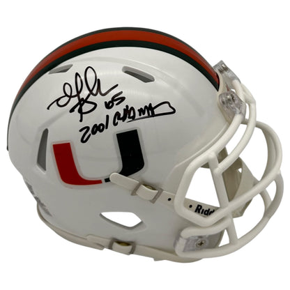 Martin Bibla Autographed Miami Hurricanes (Speed) Mini Helmet w/ "01 Champs" - JSA