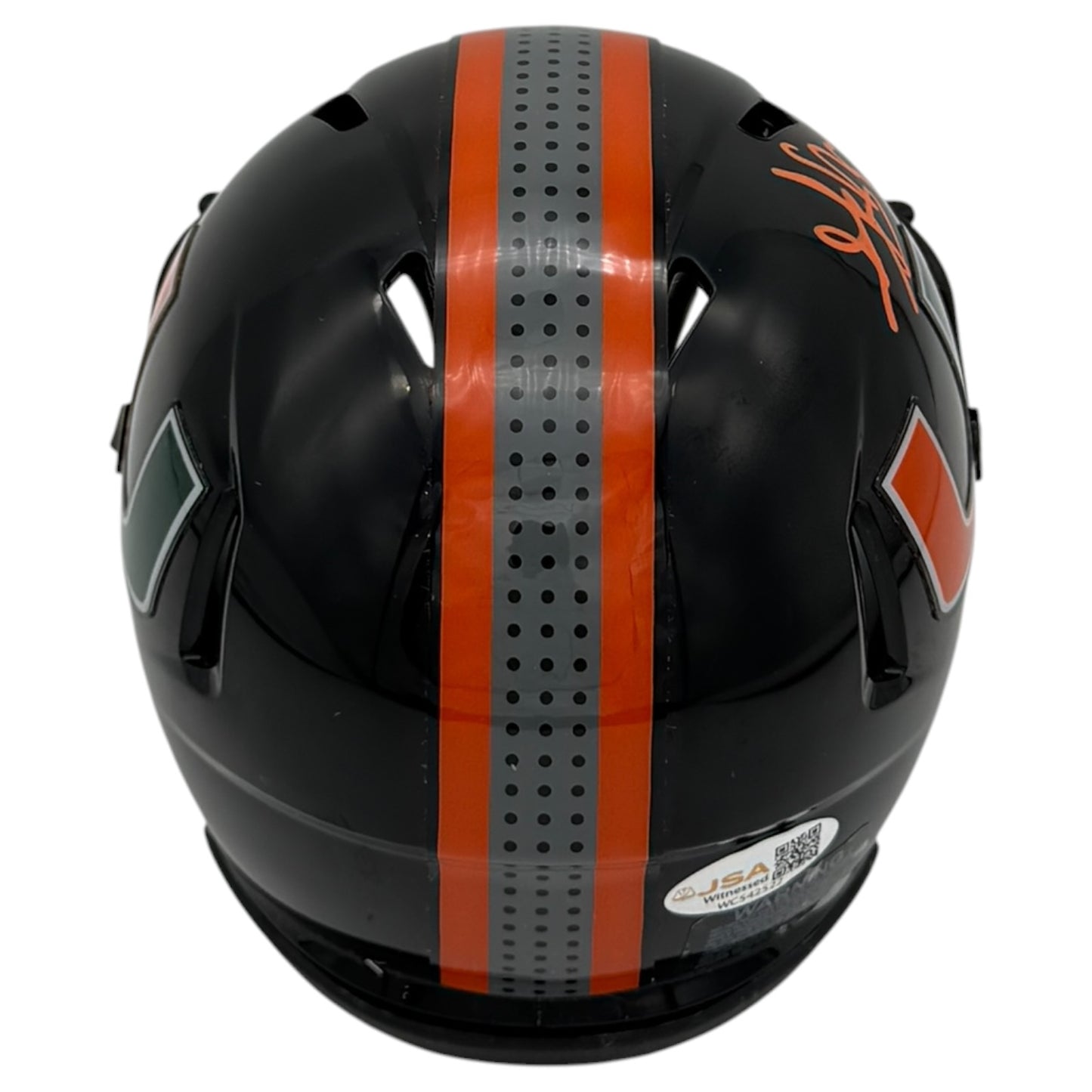 Martin Bibla Autographed Miami Hurricanes (Black Nights Gloss) Mini Helmet w/ "01 Champs" - JSA