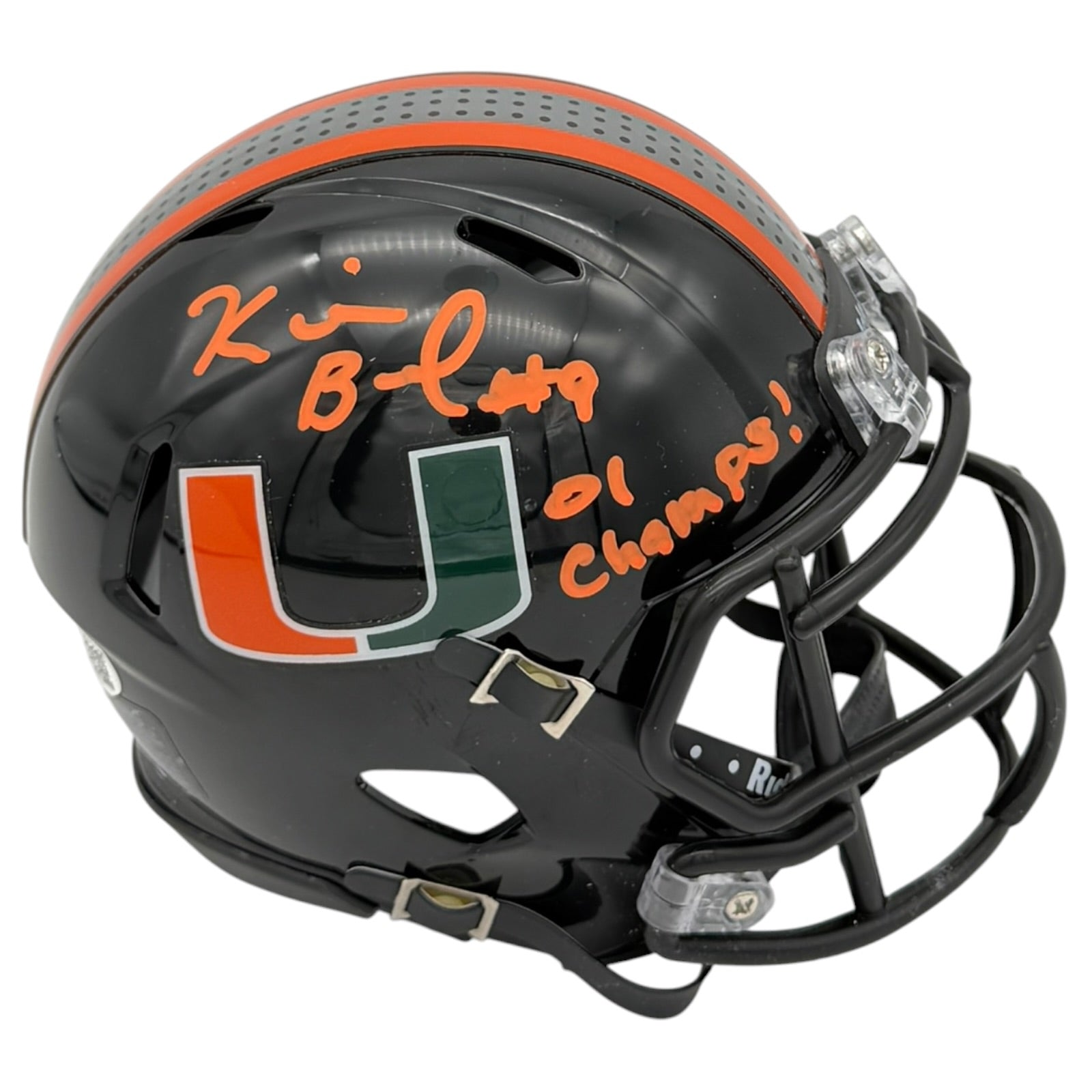 Kevin Beard Autographed Miami Hurricanes (Black Nights Gloss) Mini Helmet w/ 