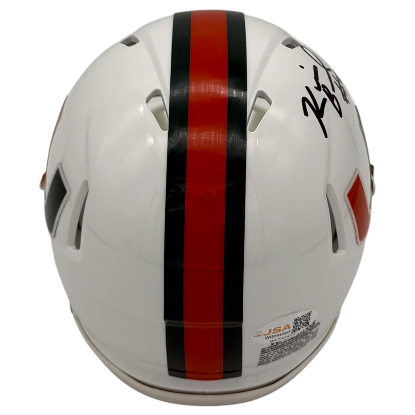 Kevin Beard Autographed Miami Hurricanes (Speed) Mini Helmet w/ "01 Champs" - JSA