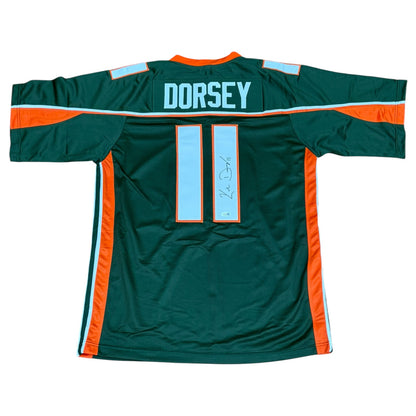 Ken Dorsey Autographed Miami (Green #11) Custom Stitched Jersey - JSA