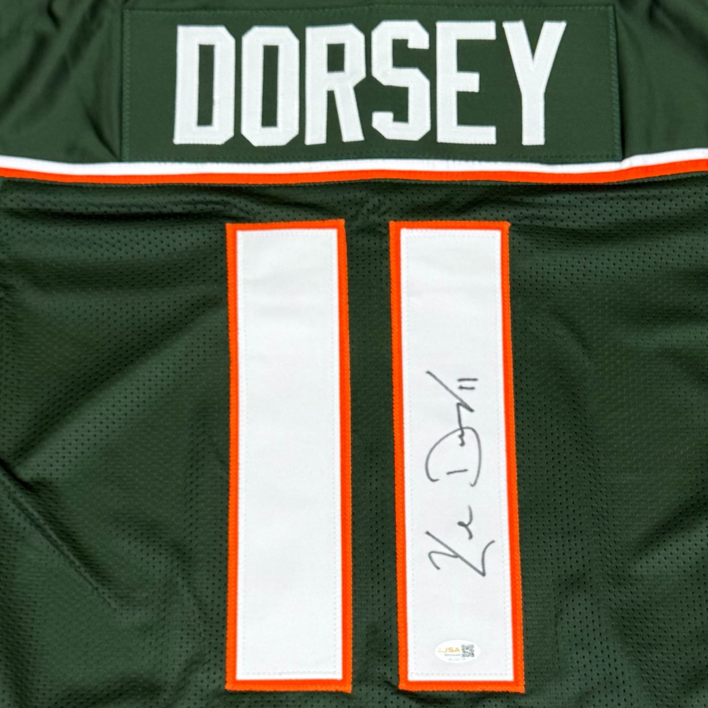 Ken Dorsey Autographed Miami (Green #11) Custom Stitched Jersey - JSA