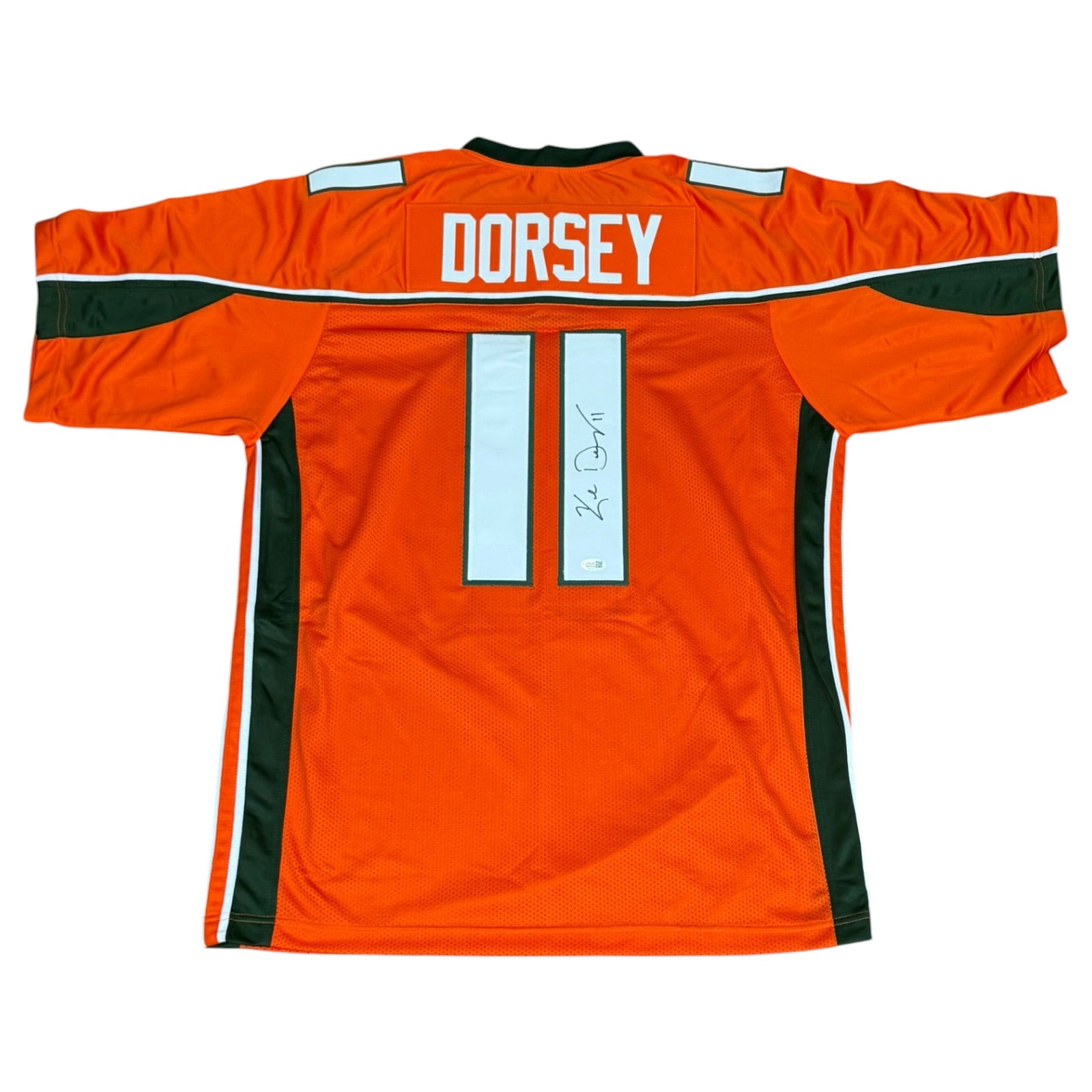 Ken Dorsey Autographed Miami (Orange #11) Custom Stitched Jersey - JSA